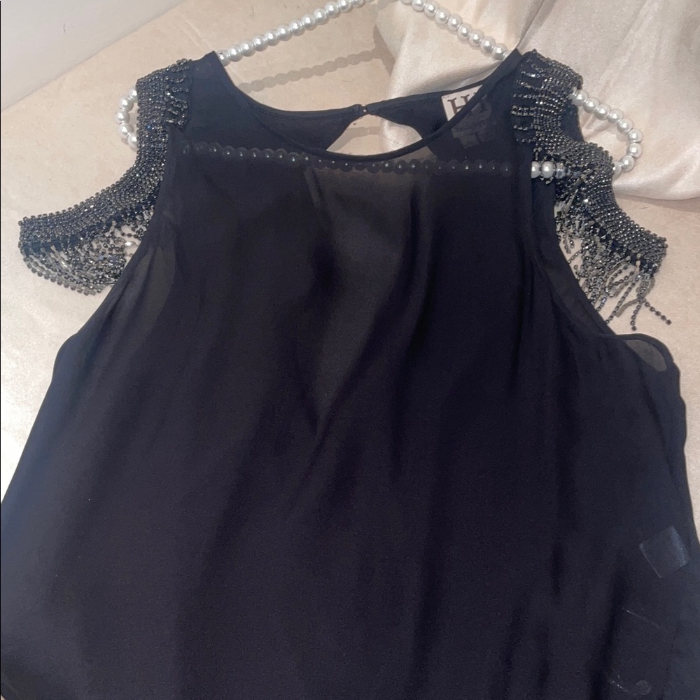 Haute Hippie Black Beaded Sleeveless Blouse - Picture 11 of 13